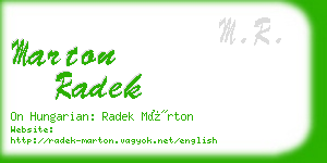 marton radek business card